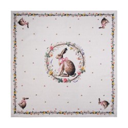 Clayre & Eef Tafelkleed 100x100 cm Beige Katoen