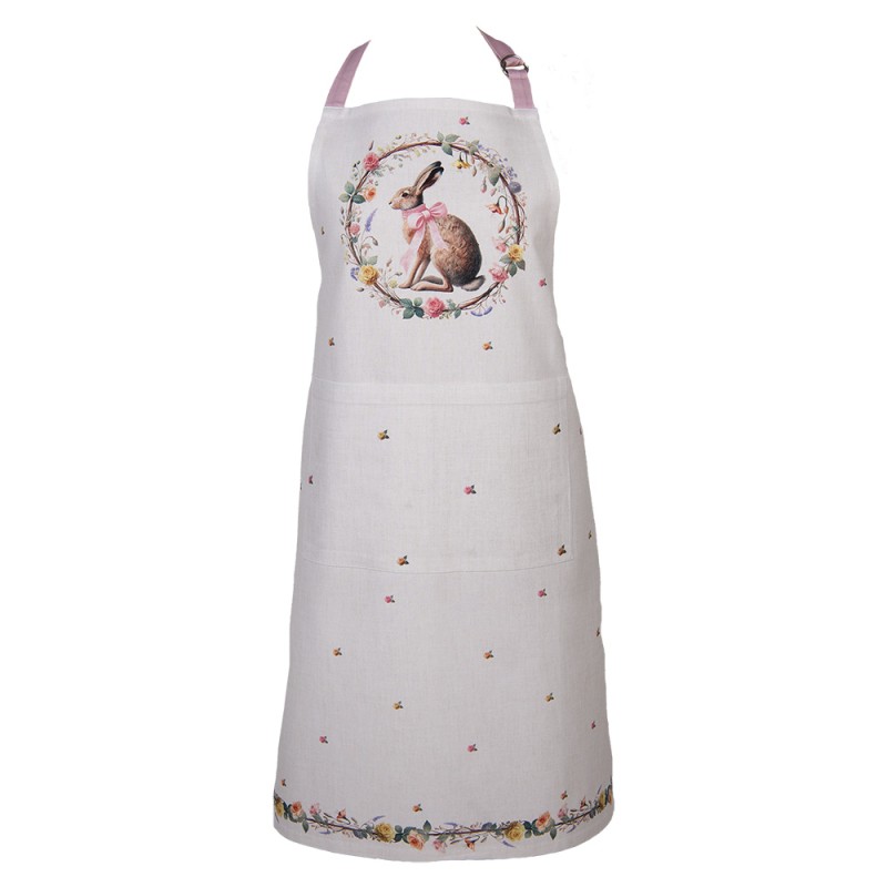 Clayre & Eef Kitchen Apron 70x85 cm Beige Cotton