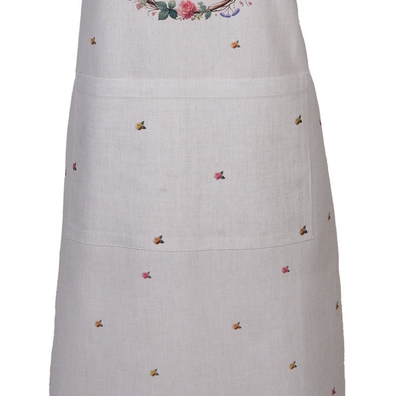 Clayre & Eef Kitchen Apron 70x85 cm Beige Cotton