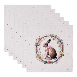 Clayre & Eef Napkins Cotton Set of 6 40x40 cm Beige Cotton