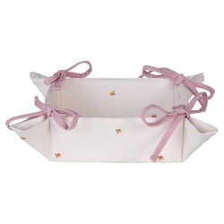 Clayre & Eef Cestino del pane 35x35x8 cm Beige Cotone