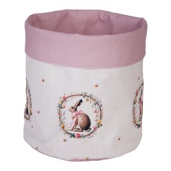 Clayre & Eef Bread Basket Ø 15x16 cm Beige Cotton