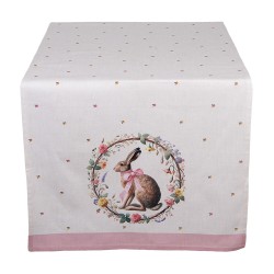 Clayre & Eef Table Runner 50x140 cm Beige Cotton