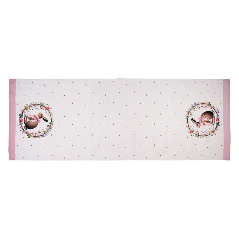 Clayre & Eef Table Runner 50x140 cm Beige Cotton