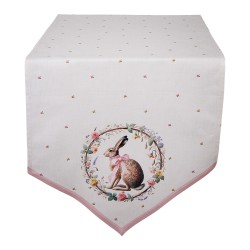 Clayre & Eef Table Runner 50x160 cm Beige Cotton