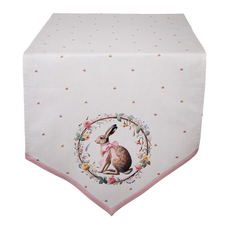 Clayre & Eef Table Runner 50x160 cm Beige Cotton