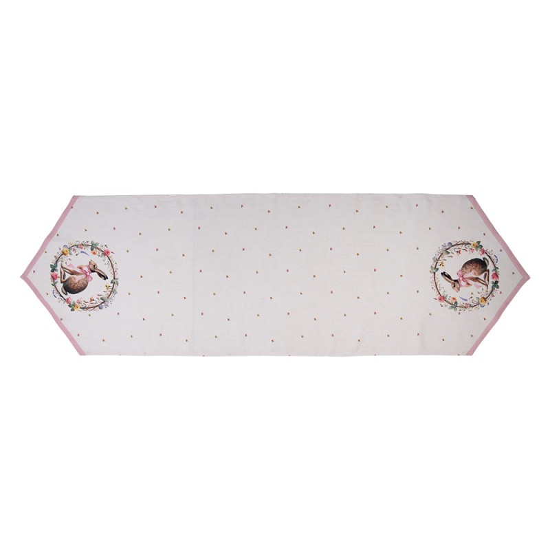 Clayre & Eef Table Runner 50x160 cm Beige Cotton