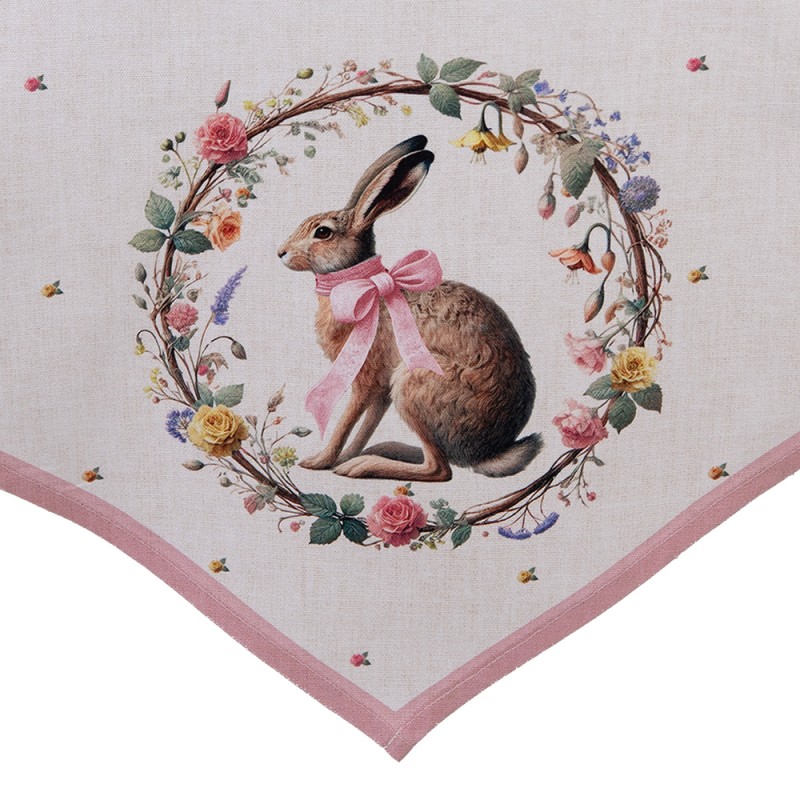 Clayre & Eef Table Runner 50x160 cm Beige Cotton