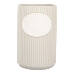 Clayre & Eef Toothbrush Holder Ø 8x12 cm Grey Ceramic