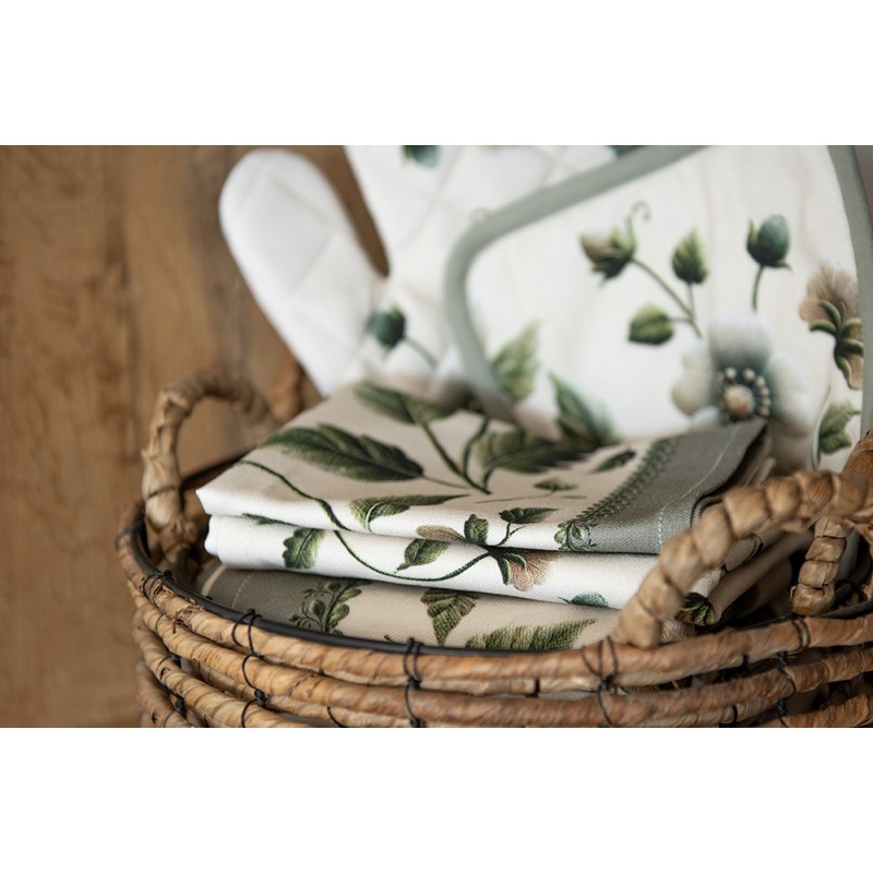 Clayre & Eef Theedoek 50x70 cm Beige Katoen