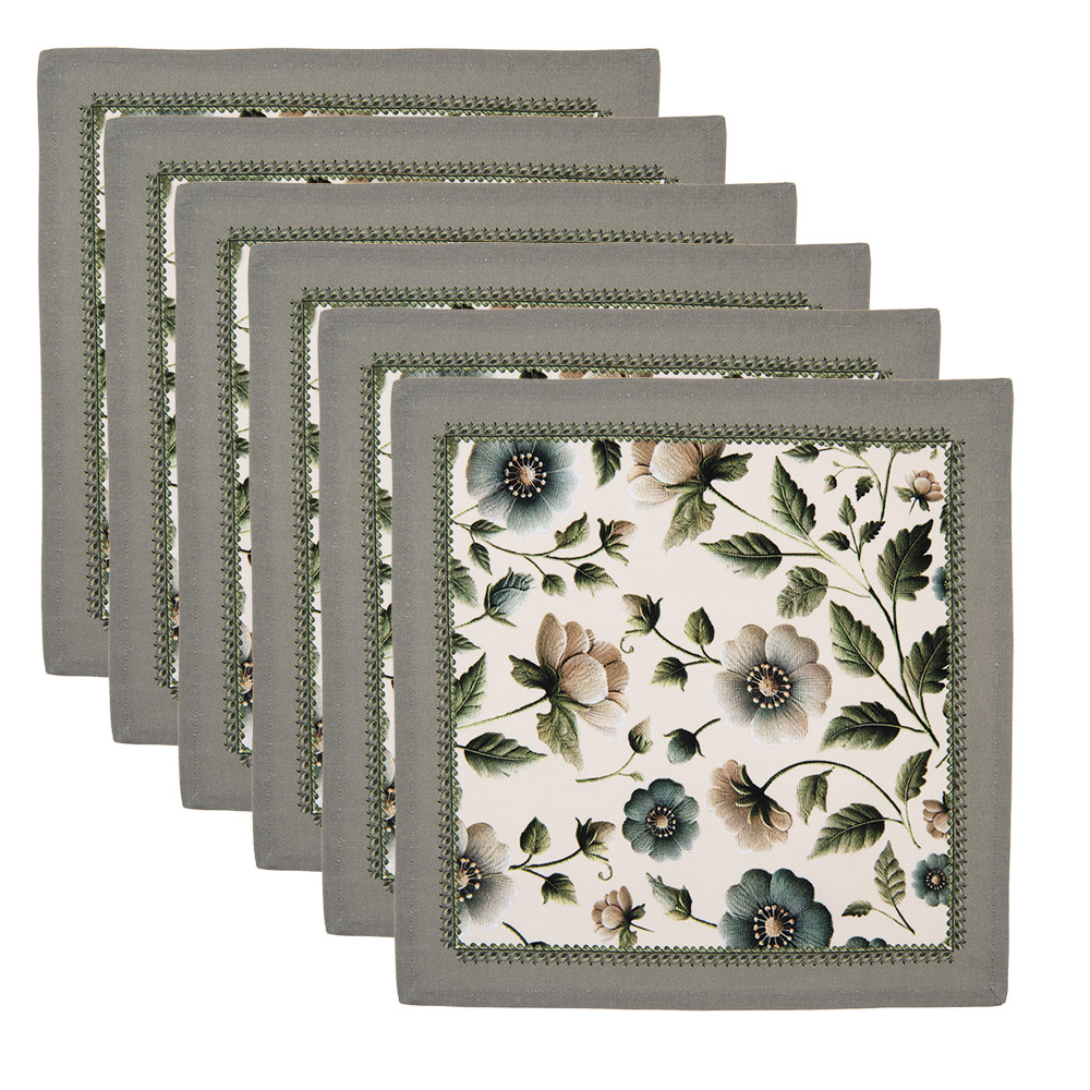 Clayre&Eef Servetten Katoen Set van 6 40x40 cm Beige Katoen afbeelding