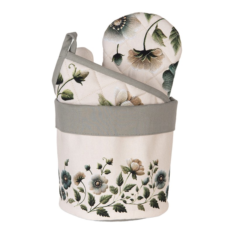 Clayre & Eef Bread Basket Ø 15x16 cm Beige Cotton