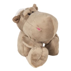 Clayre & Eef Decorative Plush Toy Hippopotamus 20 cm Grey Polyester