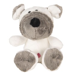 Clayre & Eef Decorative Plush Toy Dog 20 cm Beige Grey Polyester
