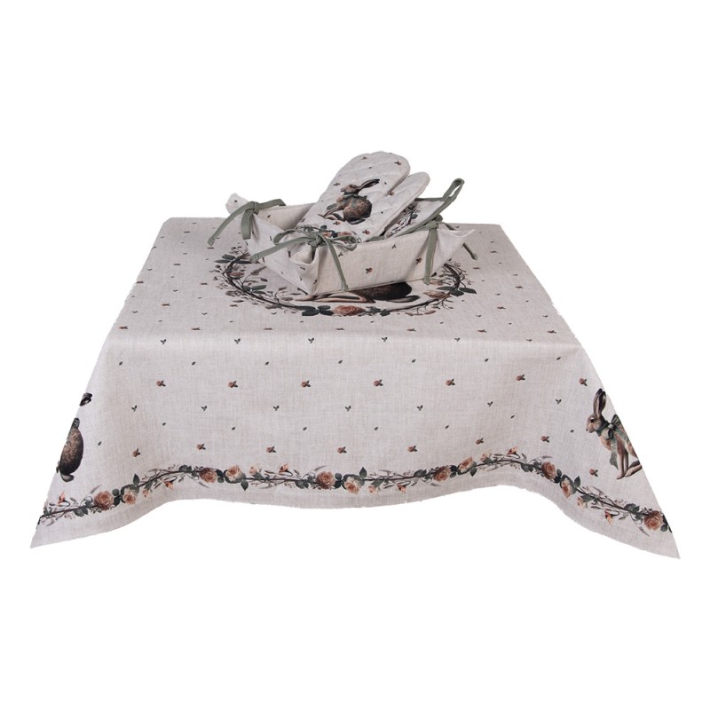 Clayre & Eef Nappe 100x100 cm Beige Coton