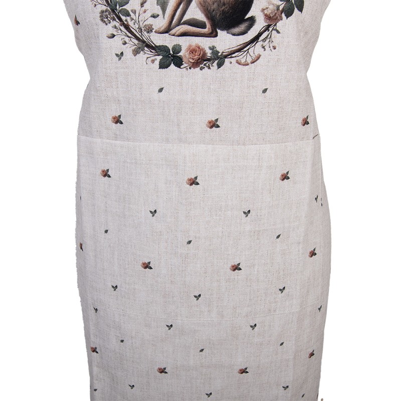 Clayre & Eef Grembiule da cucina 70x85 cm Beige Cotone