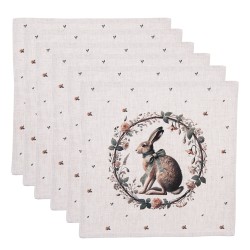 Clayre & Eef Servetten Katoen Set van 6 40x40 cm Beige Katoen