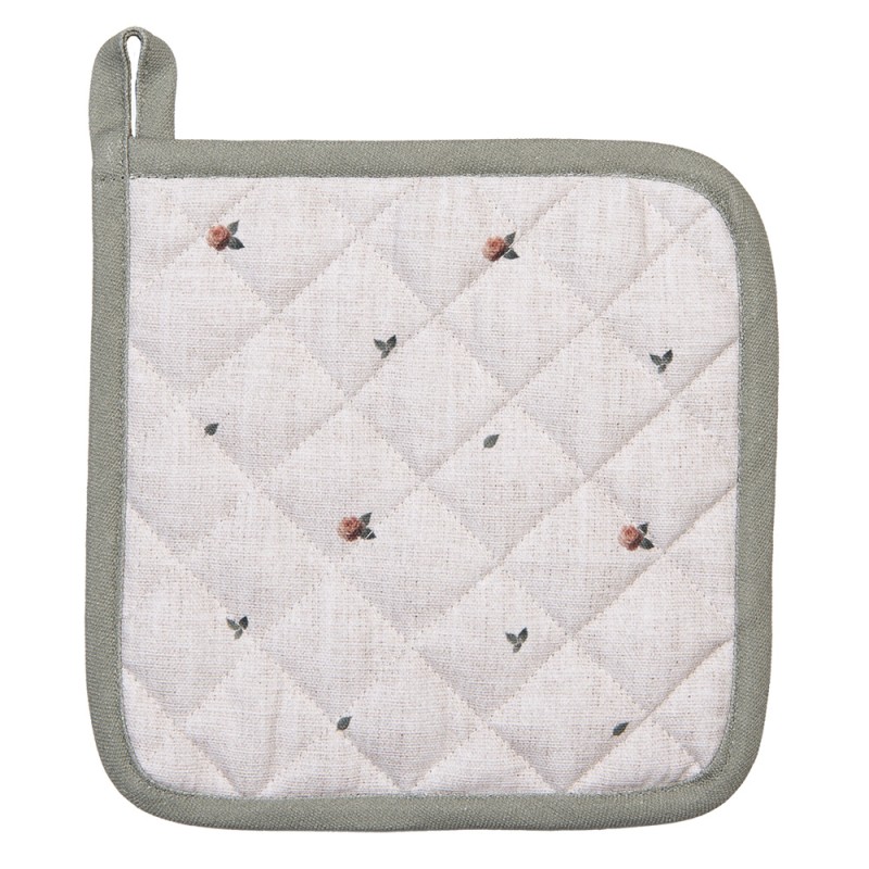 Clayre & Eef Topflappen 20x20 cm Beige Baumwolle
