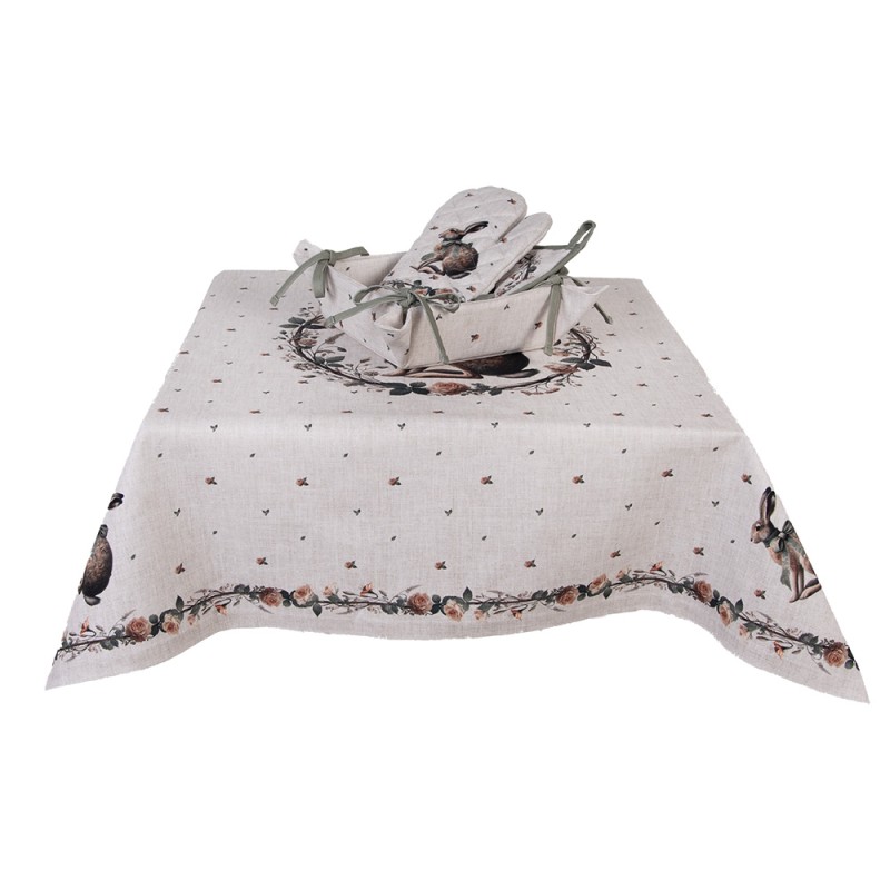 Clayre & Eef Topflappen 20x20 cm Beige Baumwolle