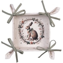 Clayre & Eef Corbeille à pain 35x35x8 cm Beige Coton