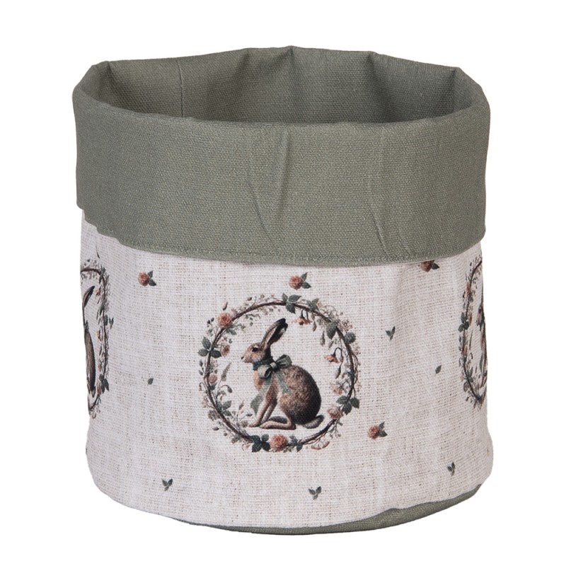 Clayre & Eef Bread Basket Ø 15x16 cm Beige Cotton