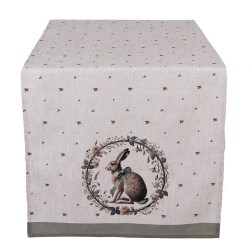 Clayre & Eef Tafelloper 50x140 cm Beige Katoen