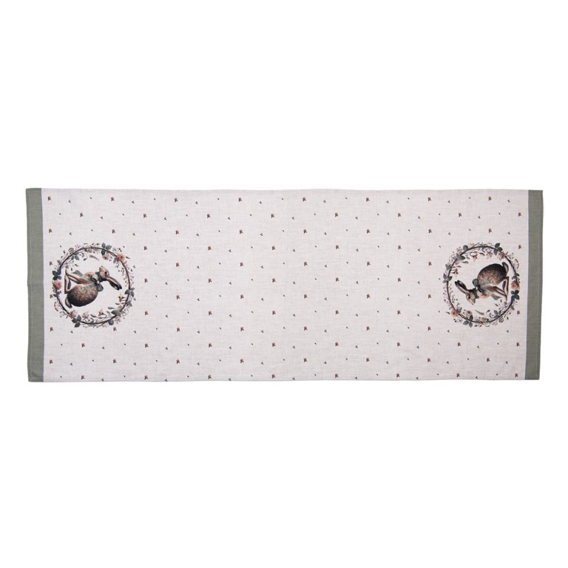 Clayre & Eef Tafelloper 50x140 cm Beige Katoen