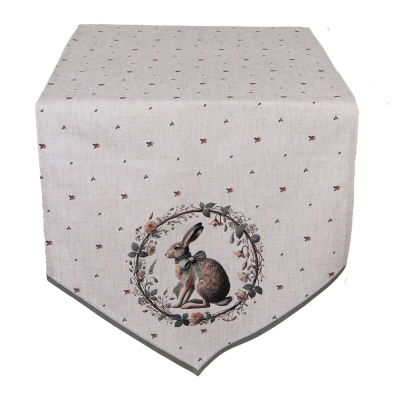 Clayre & Eef Tischläufer 50x160 cm Beige Baumwolle