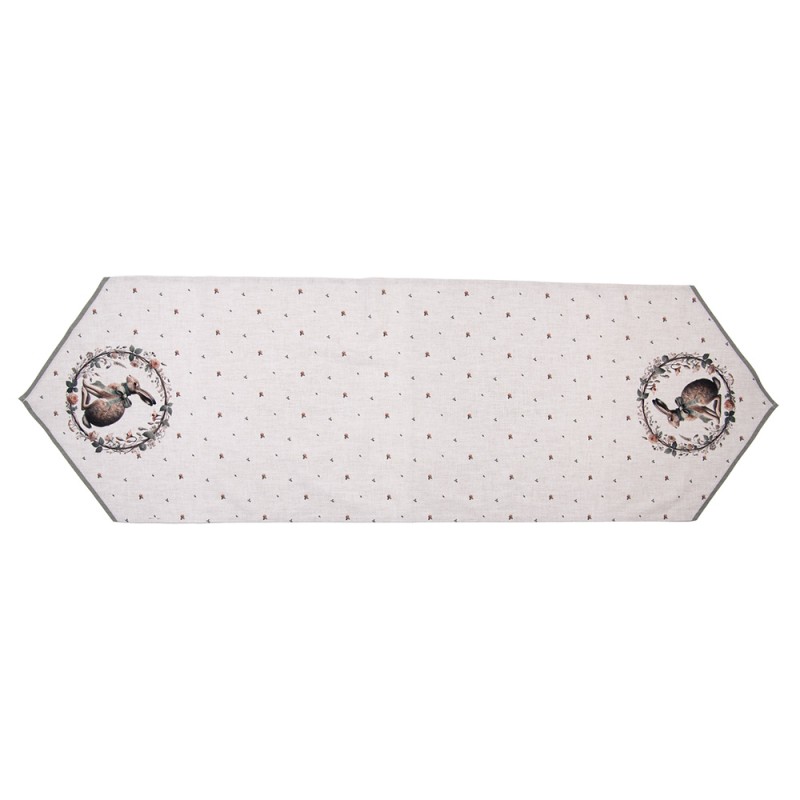 Clayre & Eef Tischläufer 50x160 cm Beige Baumwolle