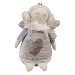Clayre & Eef Decorative Plush Toy Angel 15 cm Beige Synthetic