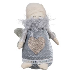 Clayre & Eef Decorative Plush Toy Angel 16 cm Blue Synthetic