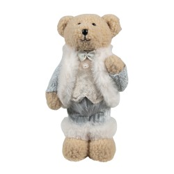Clayre & Eef Decorative Plush Toy Bear 25 cm Blue Synthetic