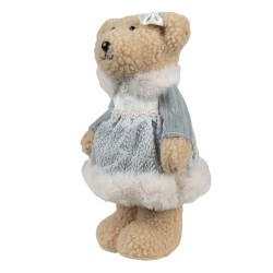 Clayre & Eef Decorative Plush Toy Bear 25 cm Blue Synthetic