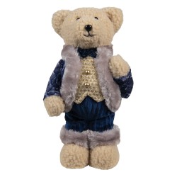 Clayre & Eef Decorative Plush Toy Bear 25 cm Blue Synthetic