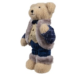 Clayre & Eef Decorative Plush Toy Bear 25 cm Blue Synthetic