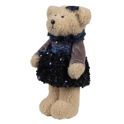 Clayre & Eef Decorative Plush Toy Bear 25 cm Blue Synthetic