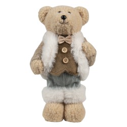 Clayre & Eef Decorative Plush Toy Bear 25 cm Blue Synthetic