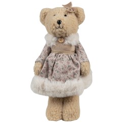 Clayre & Eef Decorative Plush Toy Bear 25 cm Pink Synthetic