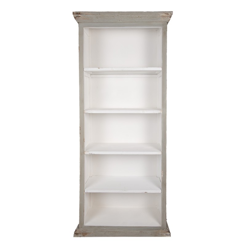 Clayre & Eef Bücherschrank 80x36x195 cm Grau Holz