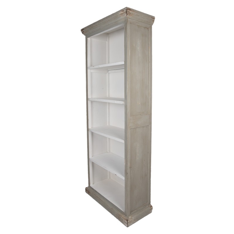 Clayre & Eef Bücherschrank 80x36x195 cm Grau Holz