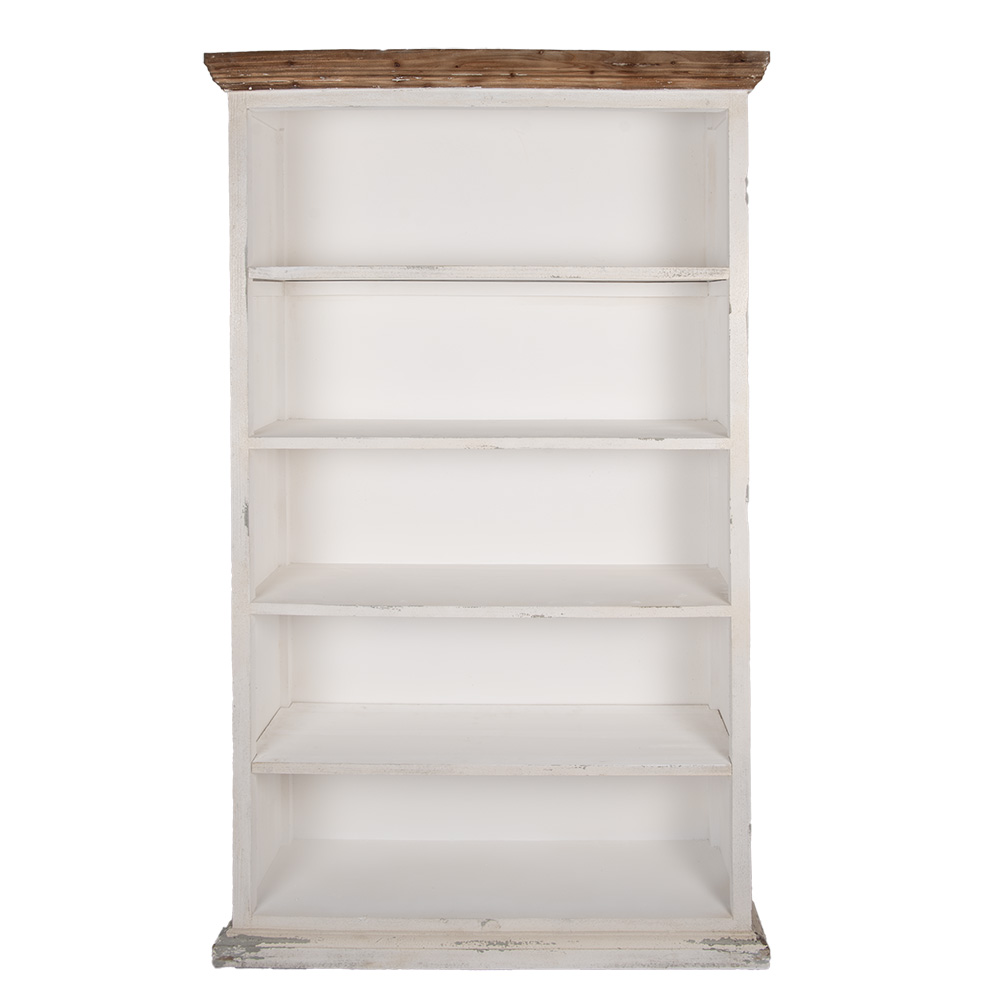 Clayre&Eef Boekenkast 116x36x195 cm Wit Hout afbeelding