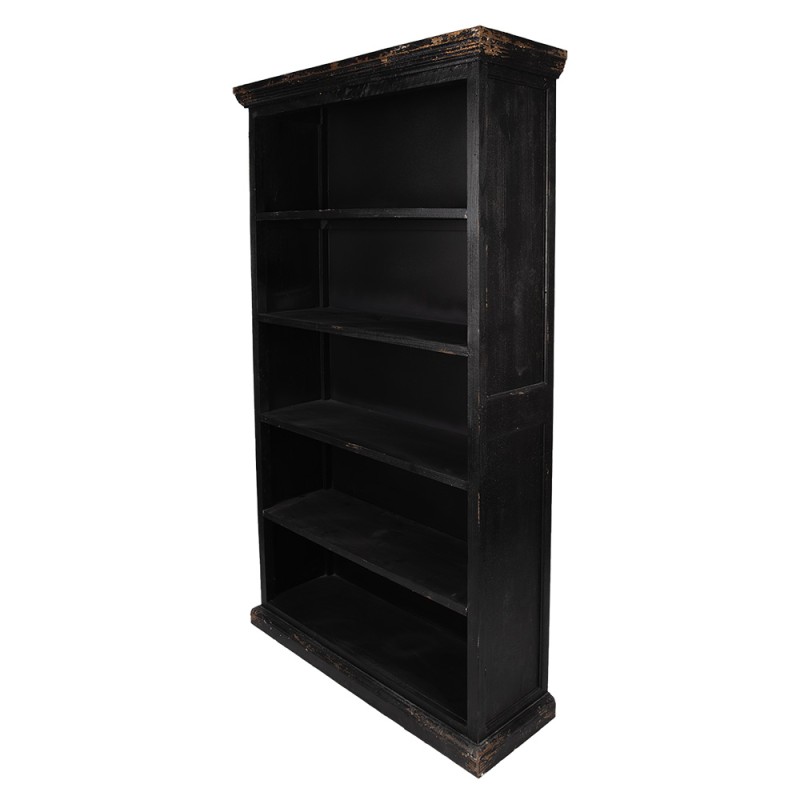 Clayre & Eef Bücherschrank 116x36x195 cm Schwarz Holz