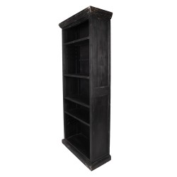 Clayre & Eef Bücherregal mit Verstellbaren Einlegeböden 80x36x195 cm Schwarz Holz