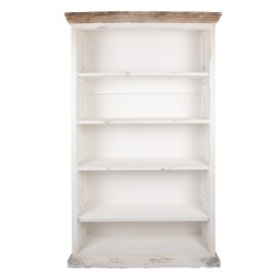 Clayre & Eef Boekenkast Verstelbare Planken 116x36x195 cm Wit Hout