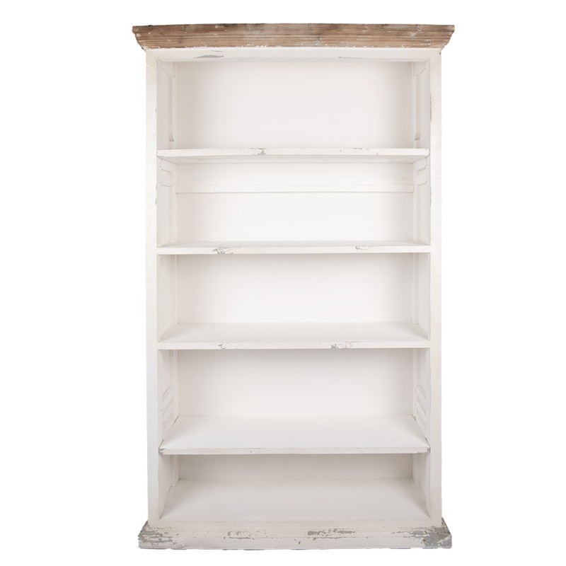 Clayre & Eef Boekenkast Verstelbare Planken 116x36x195 cm Wit Hout