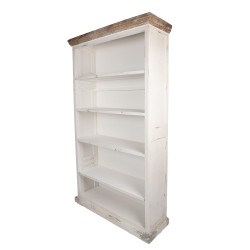 Clayre & Eef Boekenkast Verstelbare Planken 116x36x195 cm Wit Hout