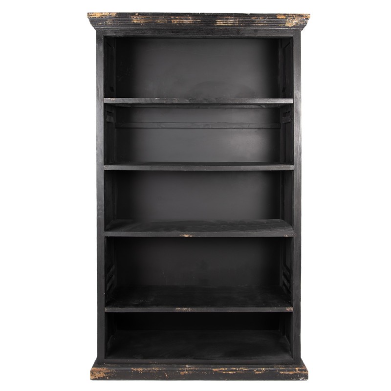 Clayre & Eef Bücherregal mit Verstellbaren Einlegeböden 116x36x195 cm Schwarz Holz