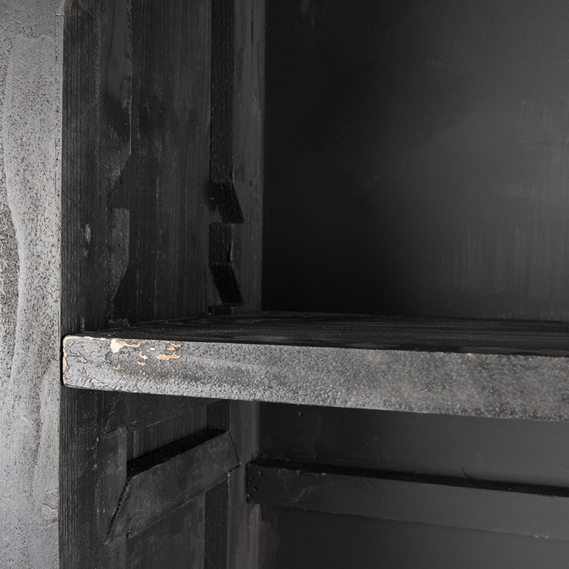 Clayre & Eef Bücherregal mit Verstellbaren Einlegeböden 116x36x195 cm Schwarz Holz