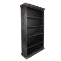 Clayre & Eef Bücherregal mit Verstellbaren Einlegeböden 116x36x195 cm Schwarz Holz