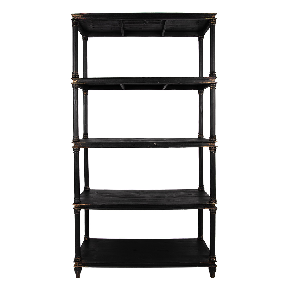 Clayre&Eef Kast 110x40x210 cm Zwart Hout afbeelding